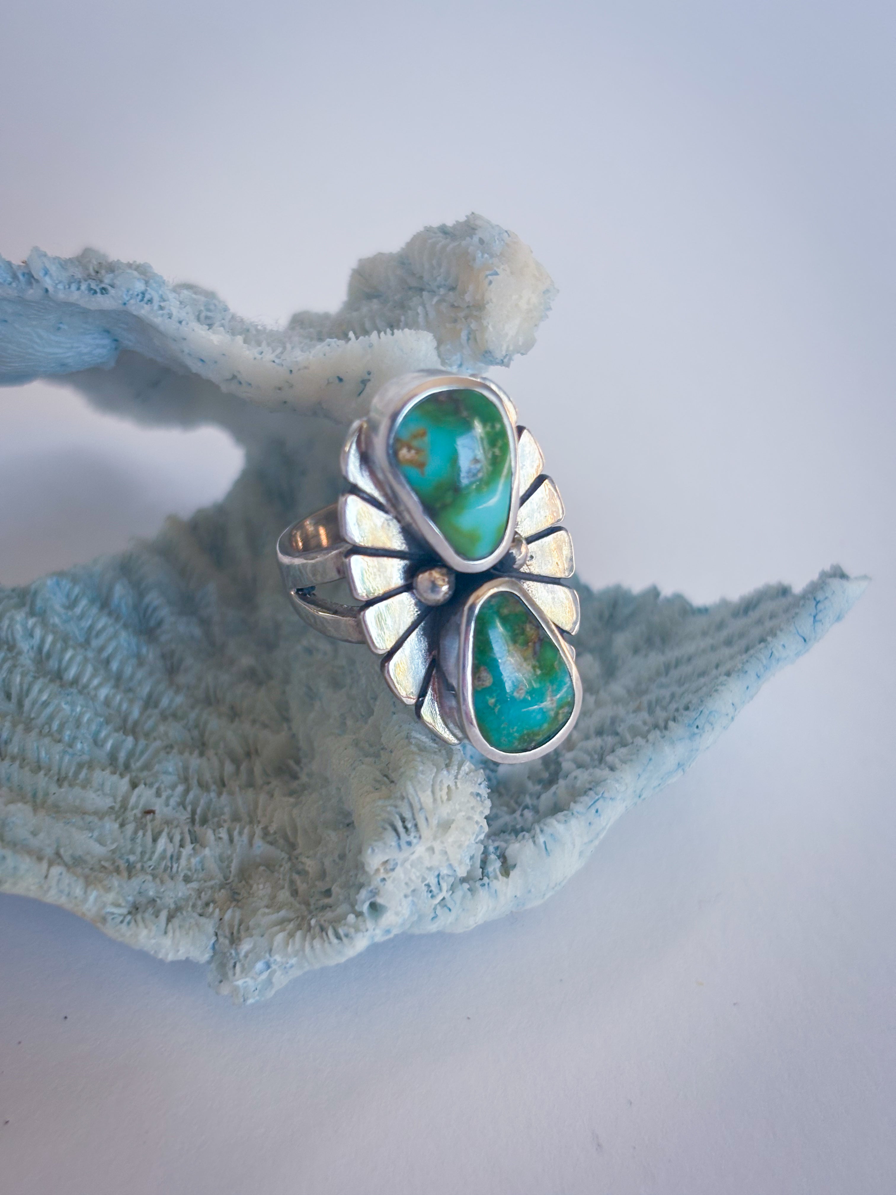 Fleur Ring | Sonoran Gold Turquoise & Sterling Silver | Size 5