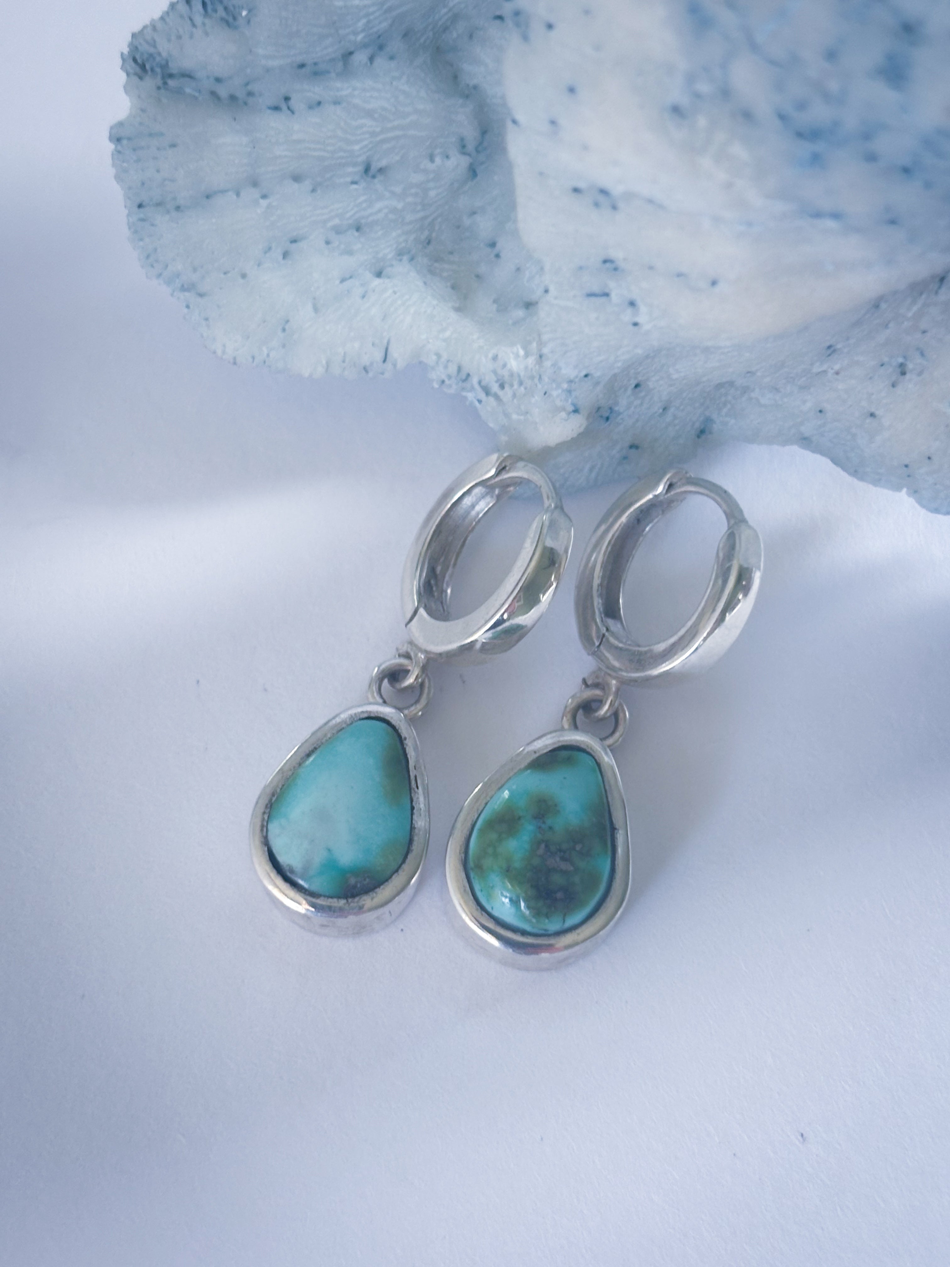 Huggie Earrings | Sonoran Gold Turquoise & Sterling Silver