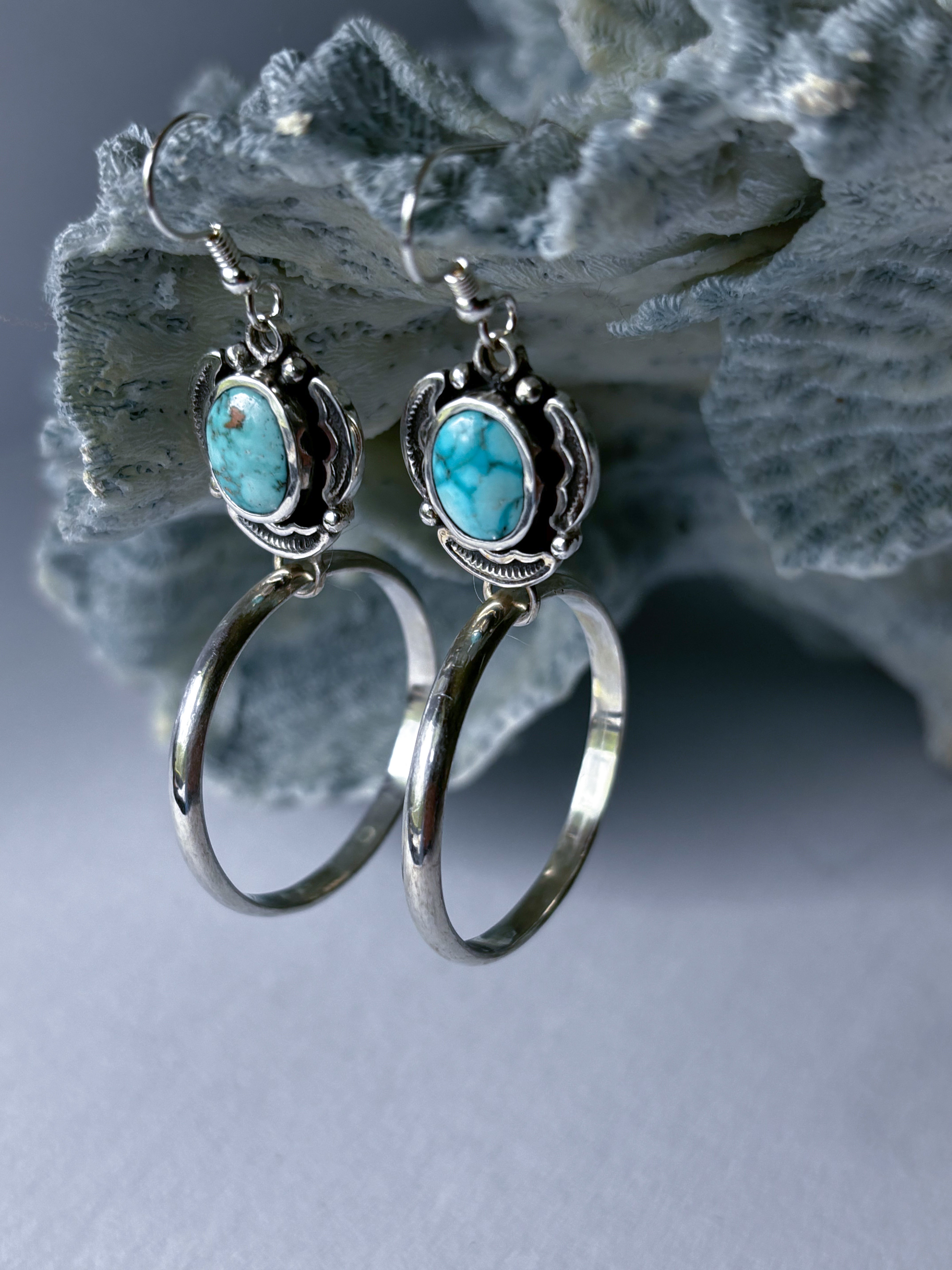 Encompass Hoop Earrings | Sonoran Mountain Turquoise & Sterling Silver