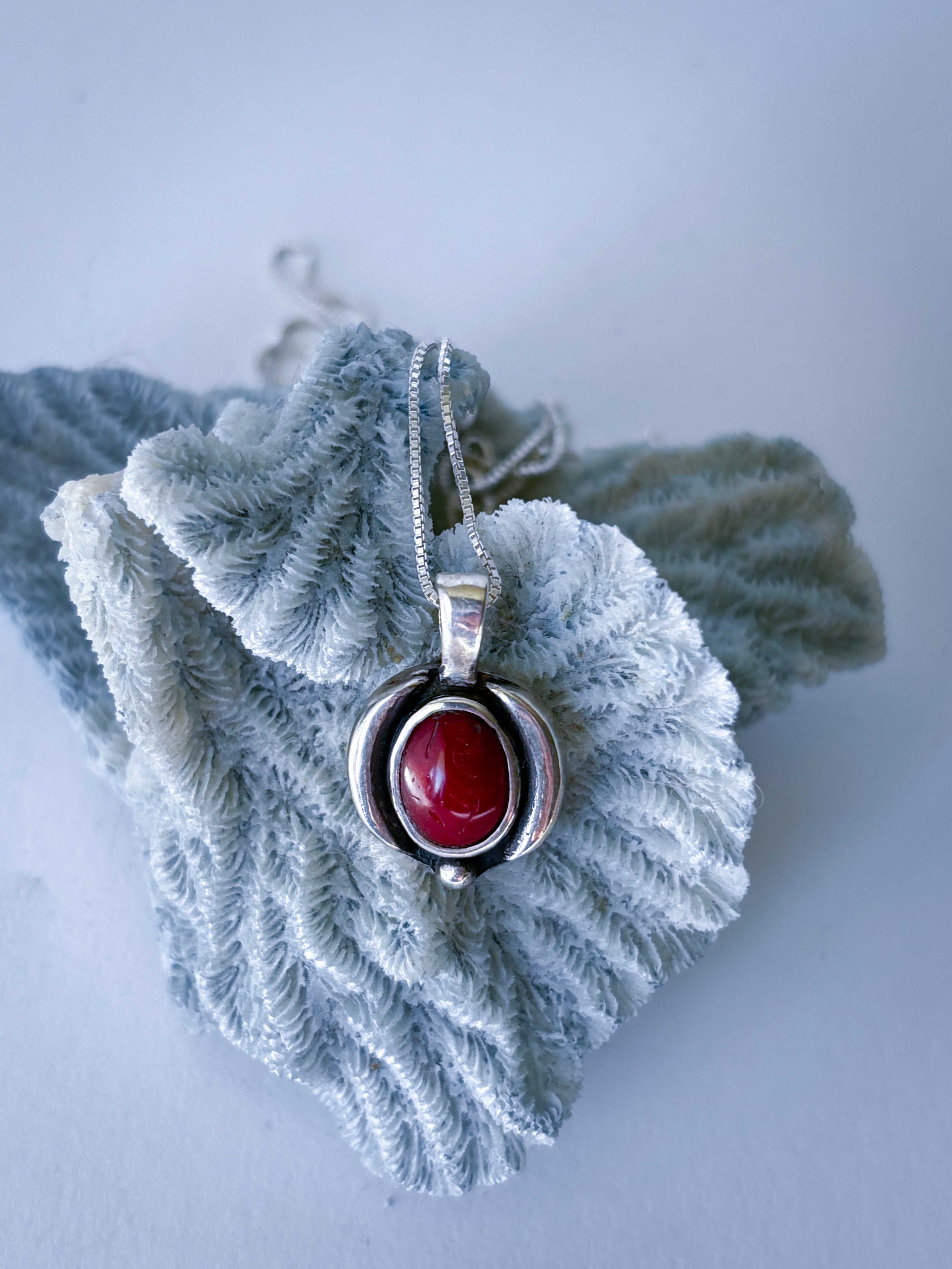 Red Coral Charm Pendant