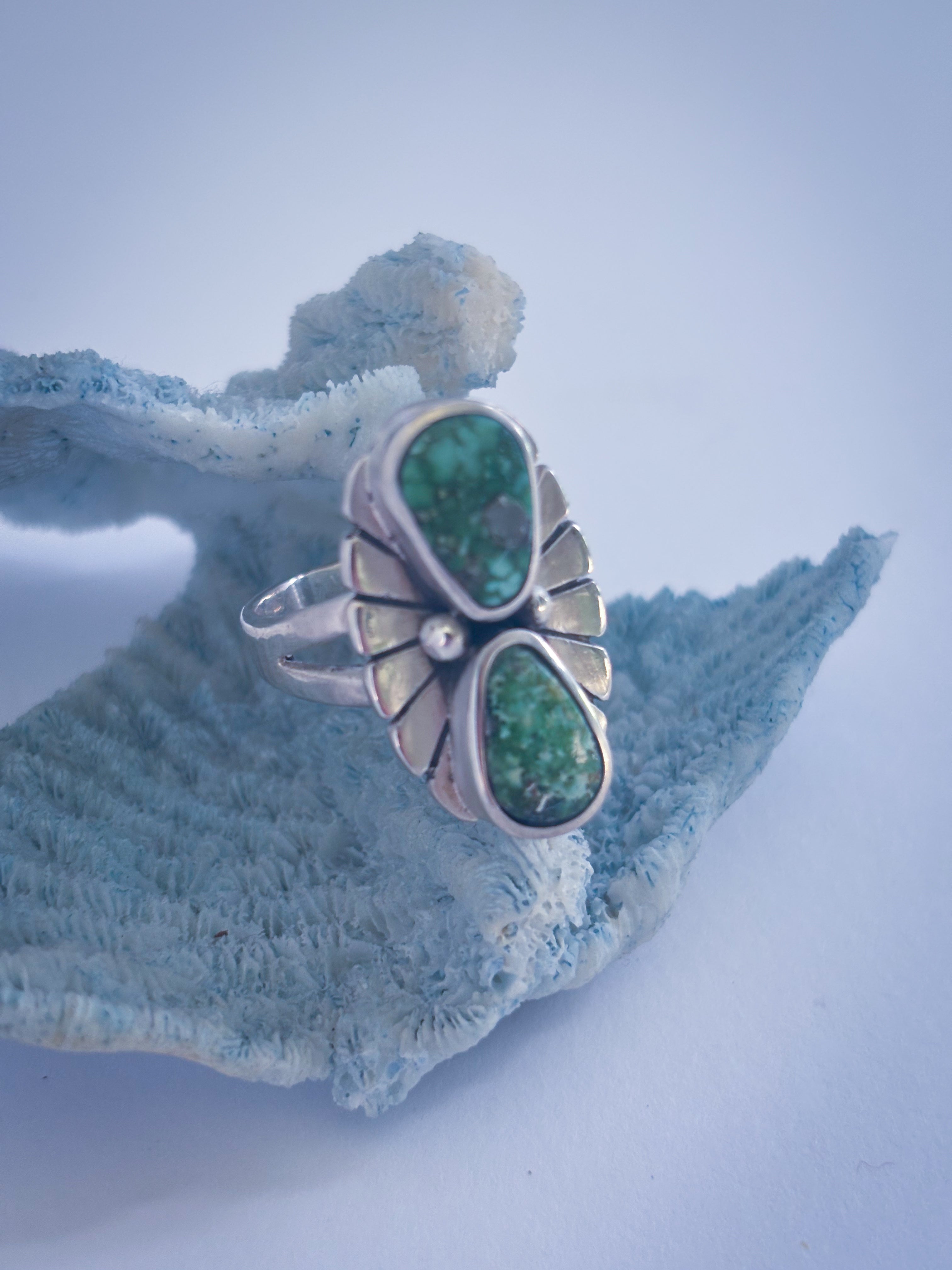 Fleur Ring | Sonoran Gold Turquoise & Sterling Silver | Size 9