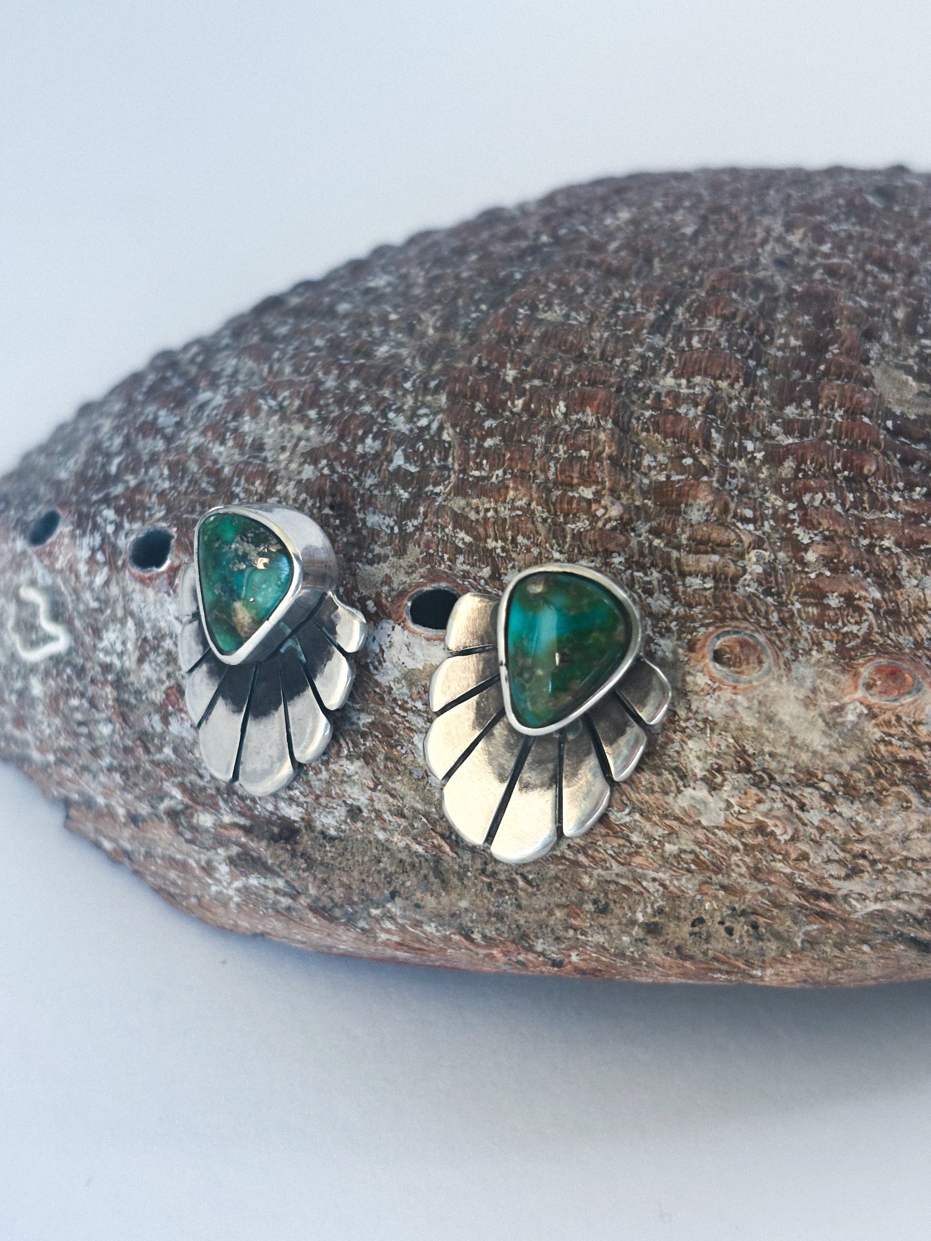Fleur Post Earrings | Sonoran Gold Turquoise and Sterling Silver