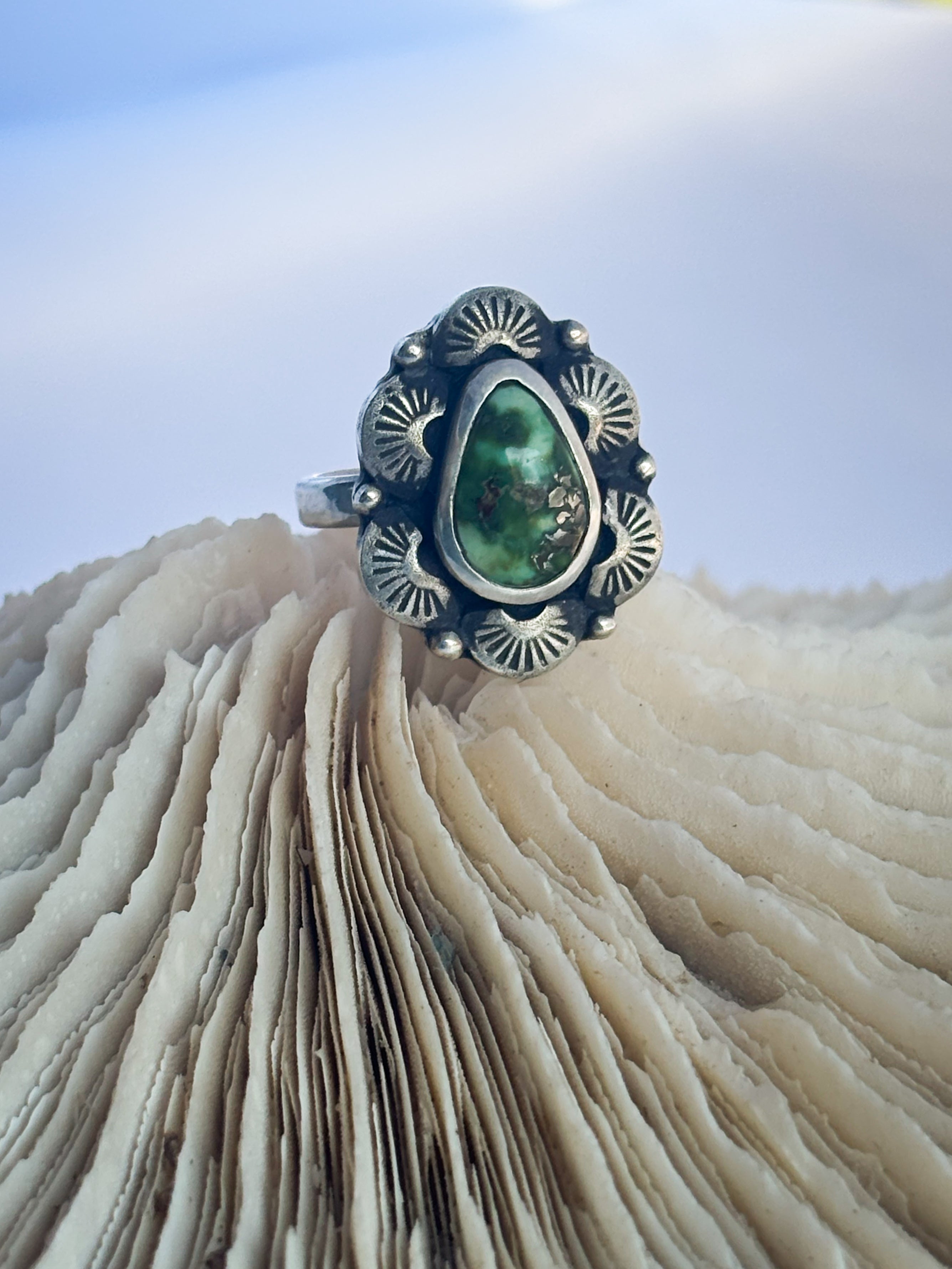 Radiant Ring | Sonoran Gold Turquoise & Sterling Silver | Size 8