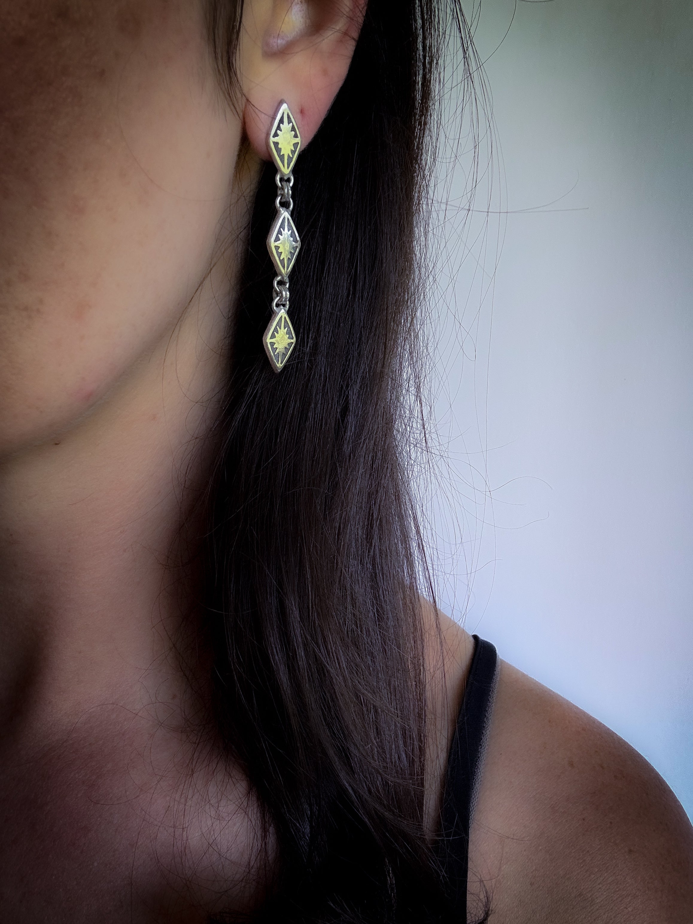 North Star Post Dangle Earrings | Sterling Silver