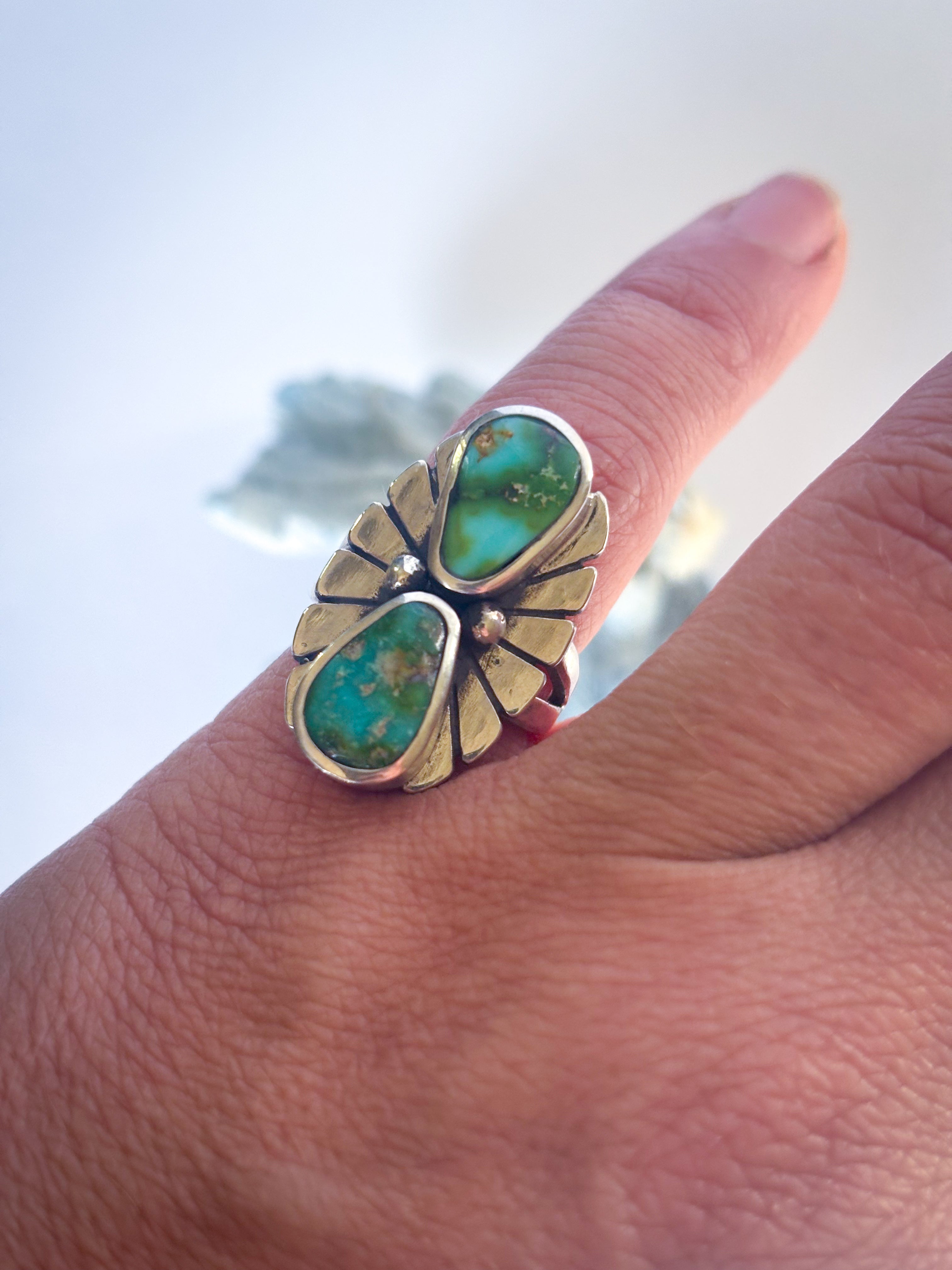 Fleur Ring | Sonoran Gold Turquoise & Sterling Silver | Size 5