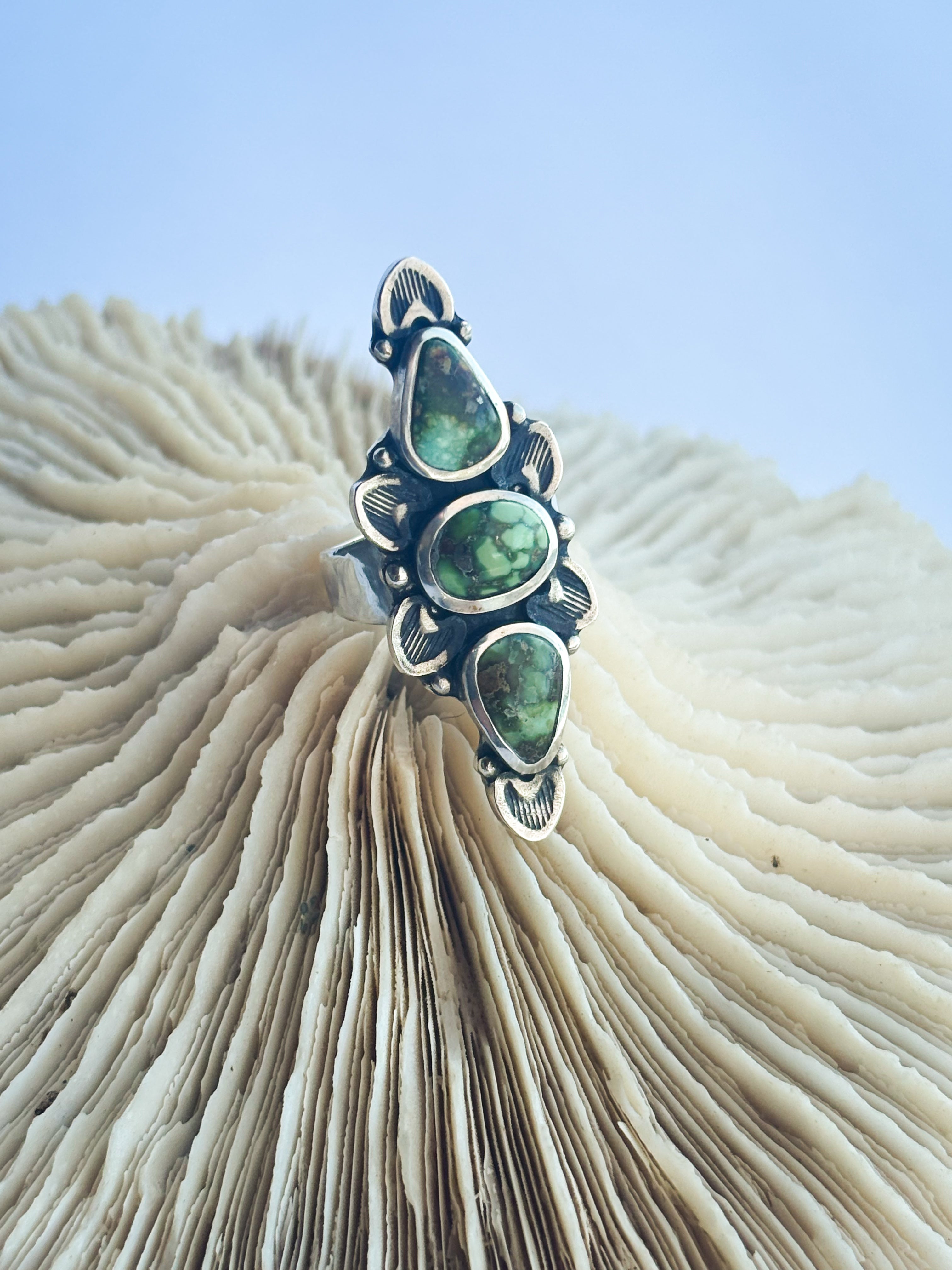 Full Bloom Ring | Sonoran Gold Turquoise & Sterling Silver | Size 7