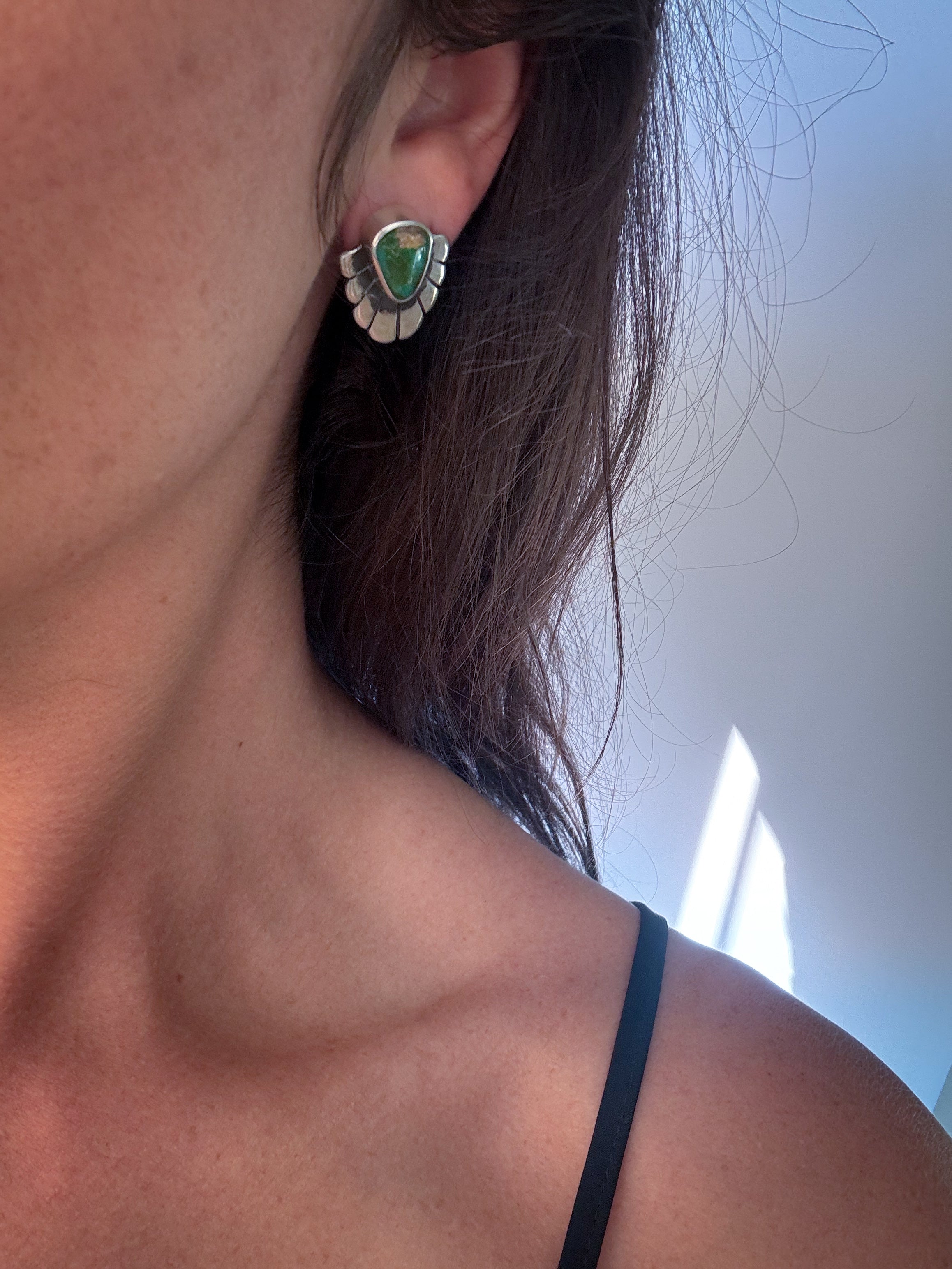 Fleur Post Earrings | Sonoran Gold Turquoise and Sterling Silver