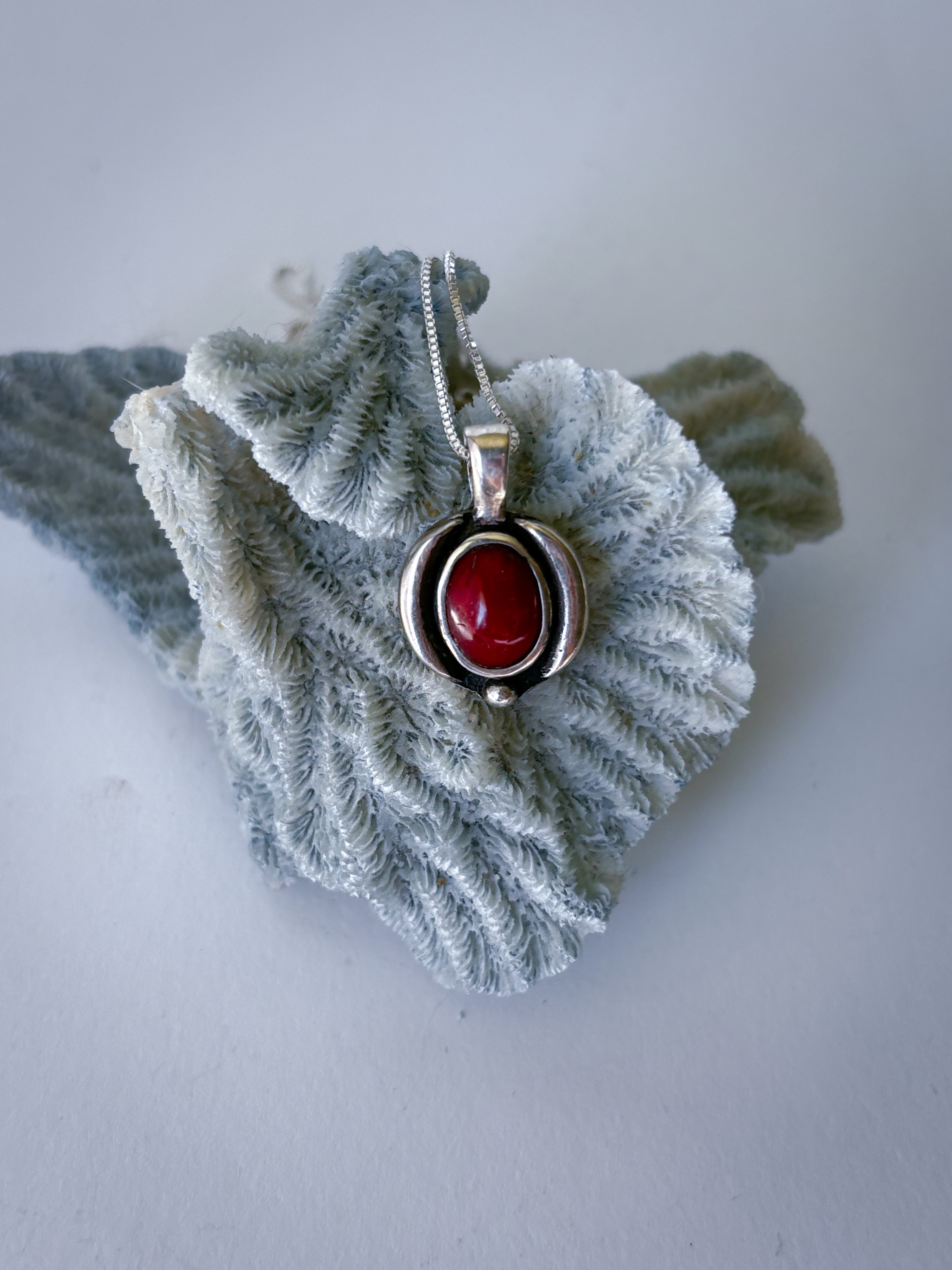 Red Coral Charm Pendant
