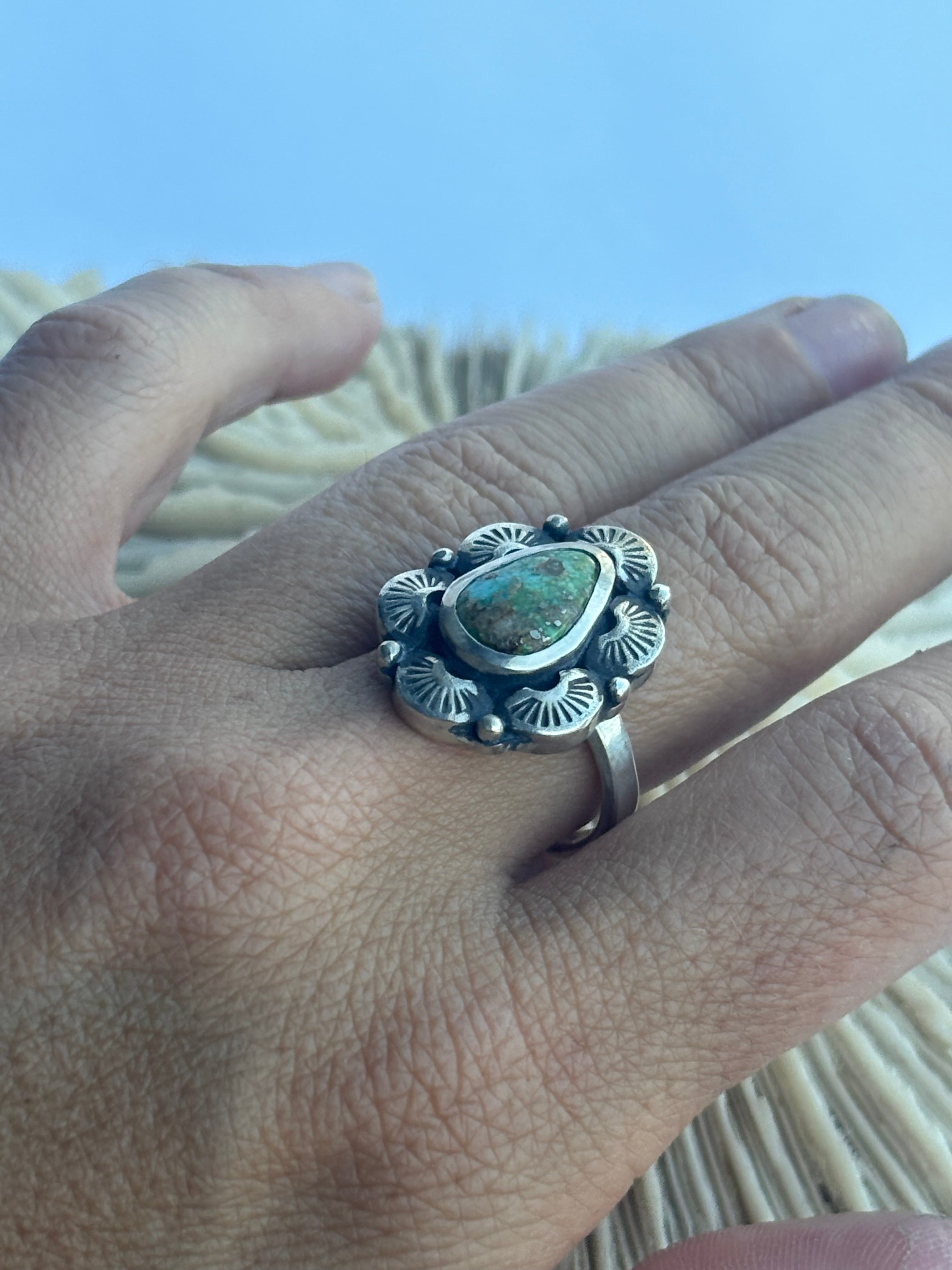Radiant Ring | Sonoran Gold Turquoise & Sterling Silver | Size 9
