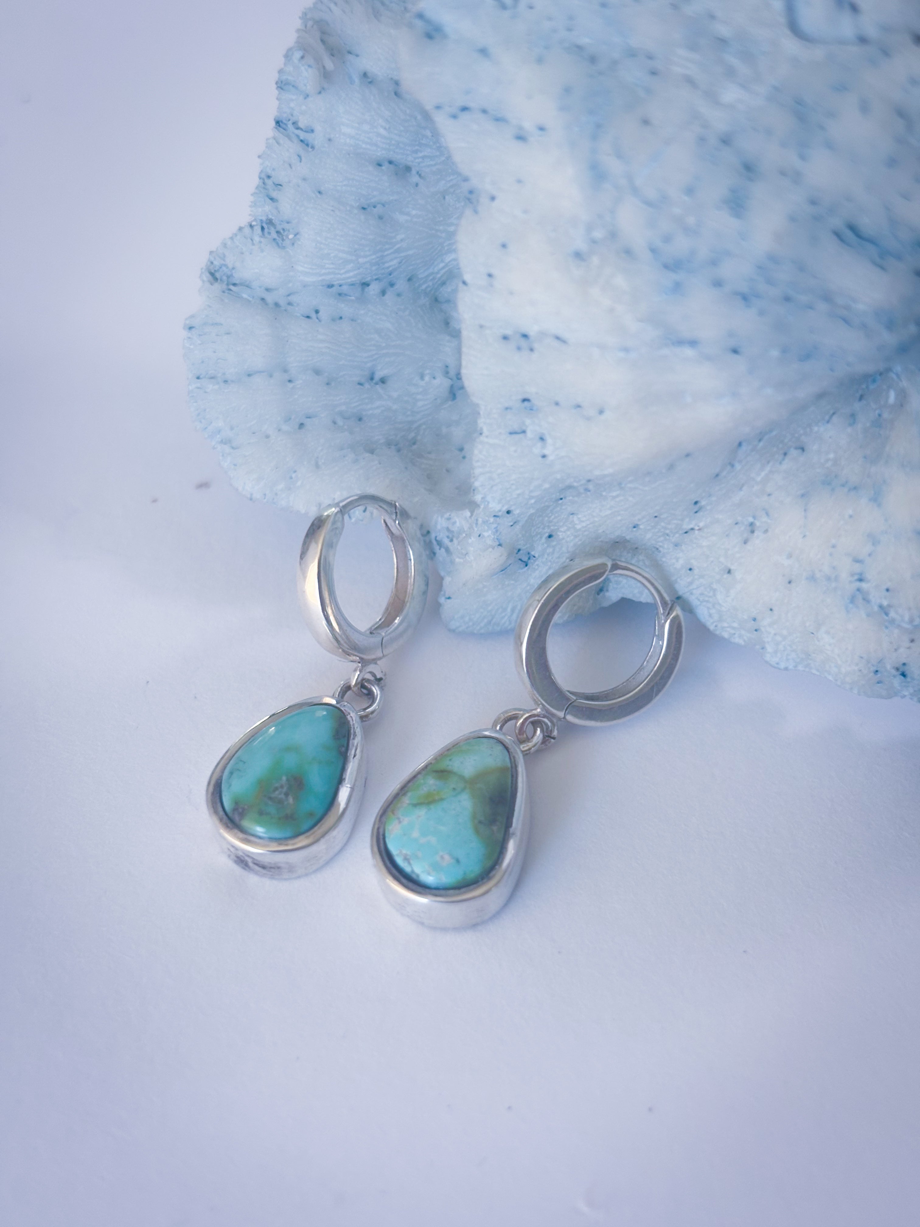Huggie Earrings | Sonoran Gold Turquoise & Sterling Silver