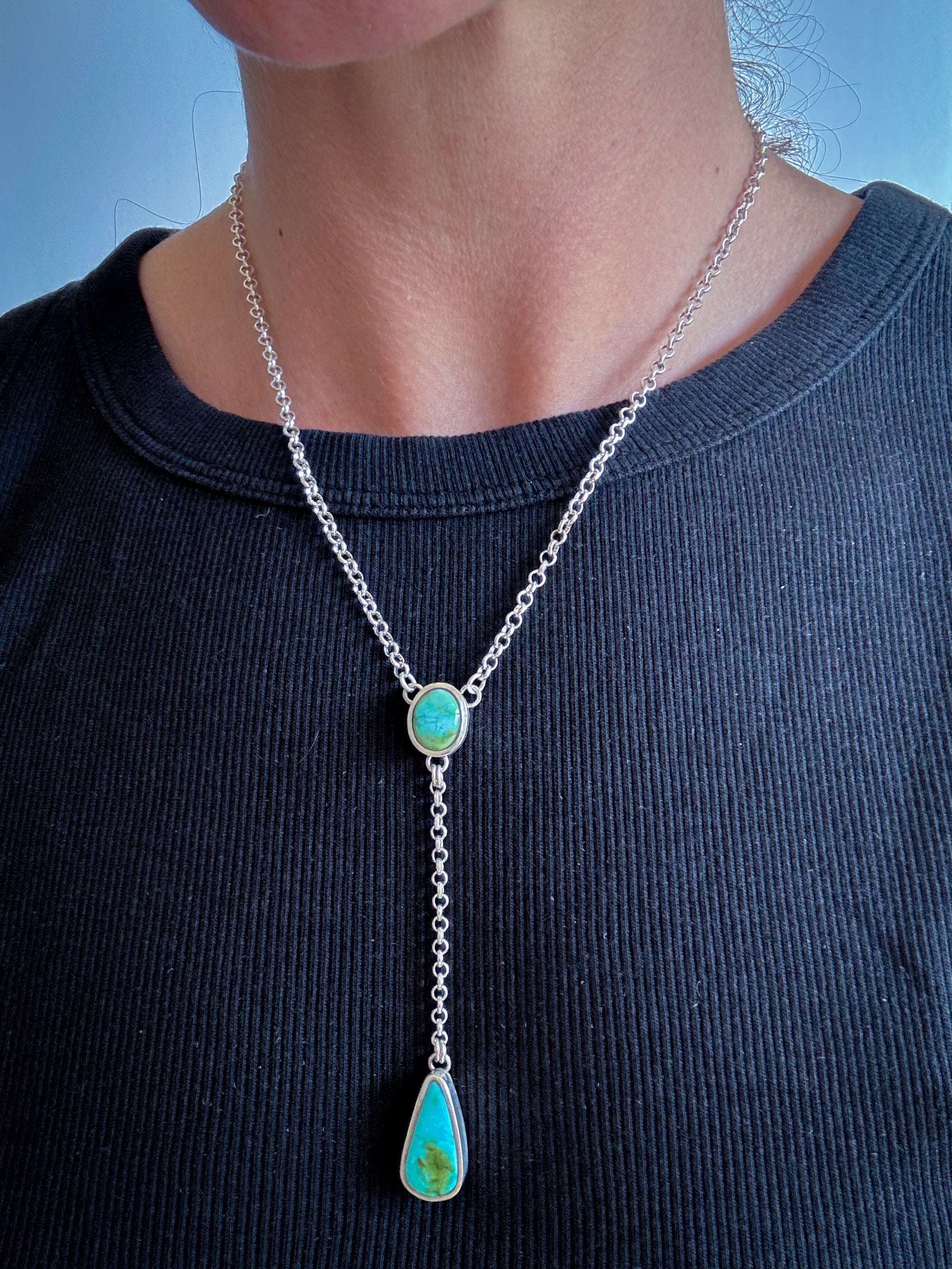Lariat Necklace | Sonoran Gold Turquoise & Sterling Silver