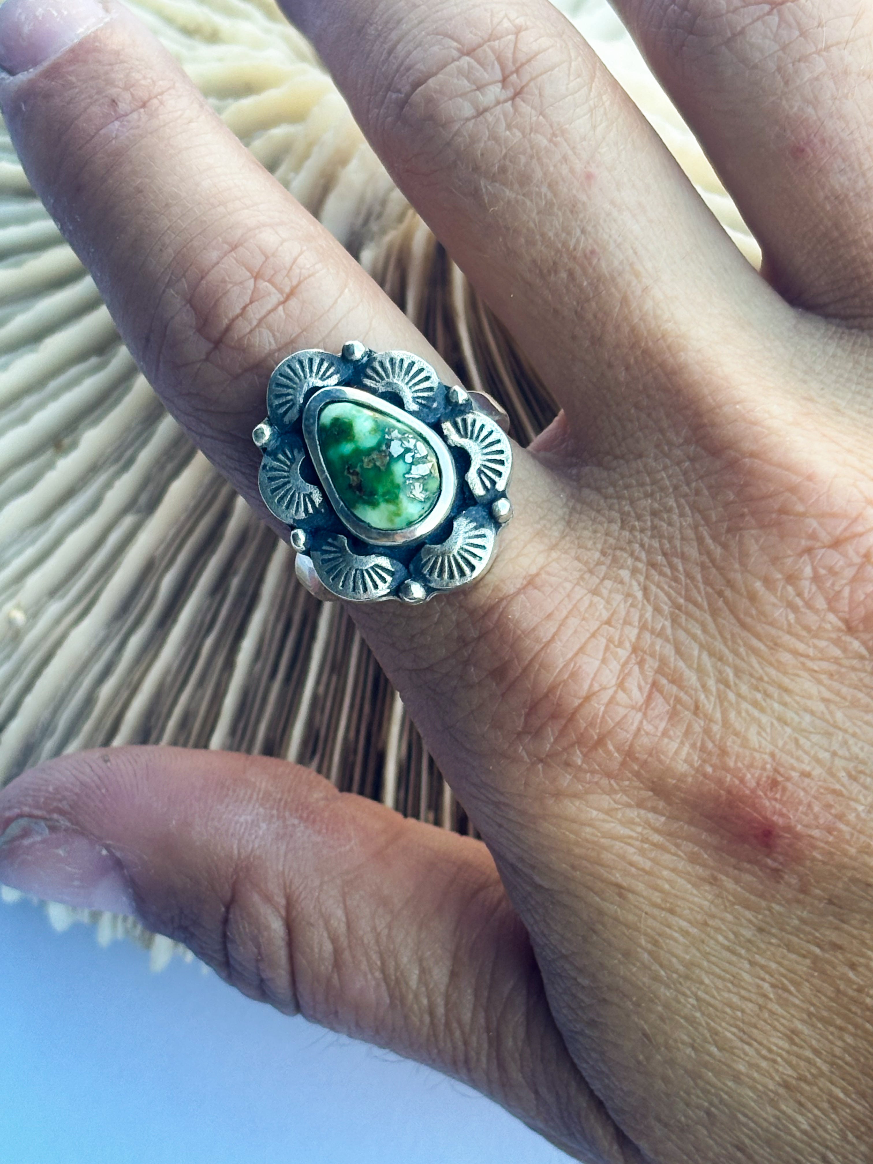 Radiant Ring | Sonoran Gold Turquoise & Sterling Silver | Size 8