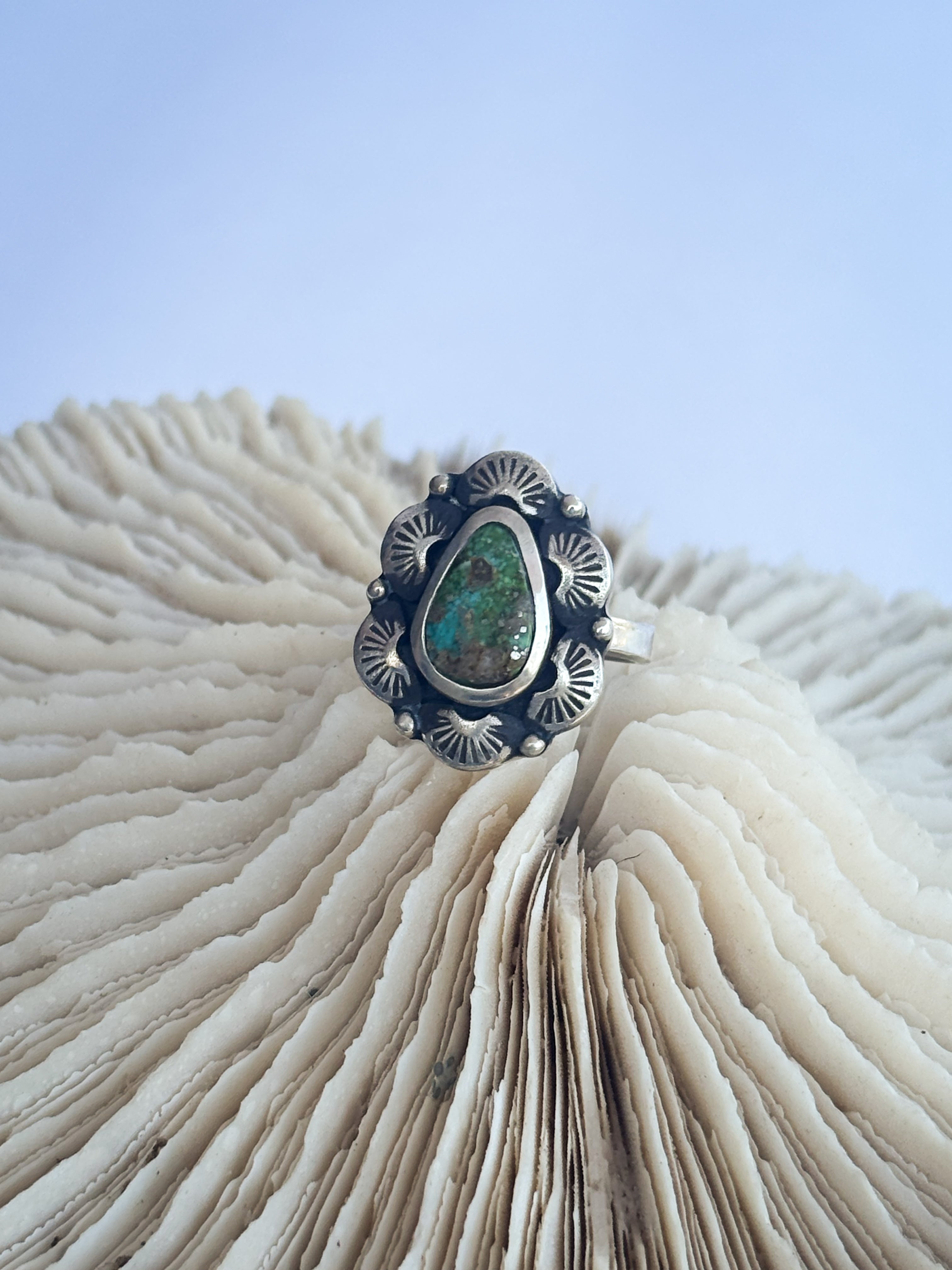 Radiant Ring | Sonoran Gold Turquoise & Sterling Silver | Size 7.5