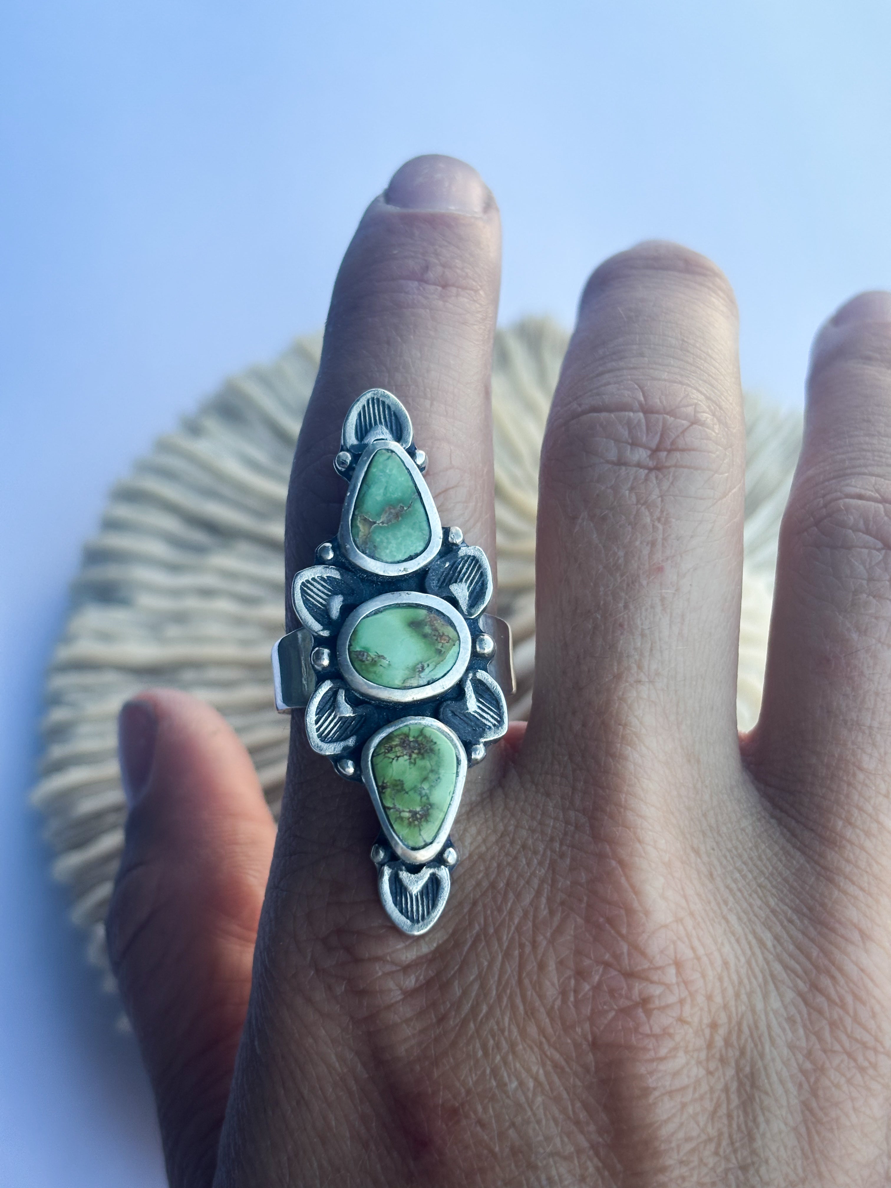 Full Bloom Ring | Sonoran Gold Turquoise & Sterling Silver | Size 8
