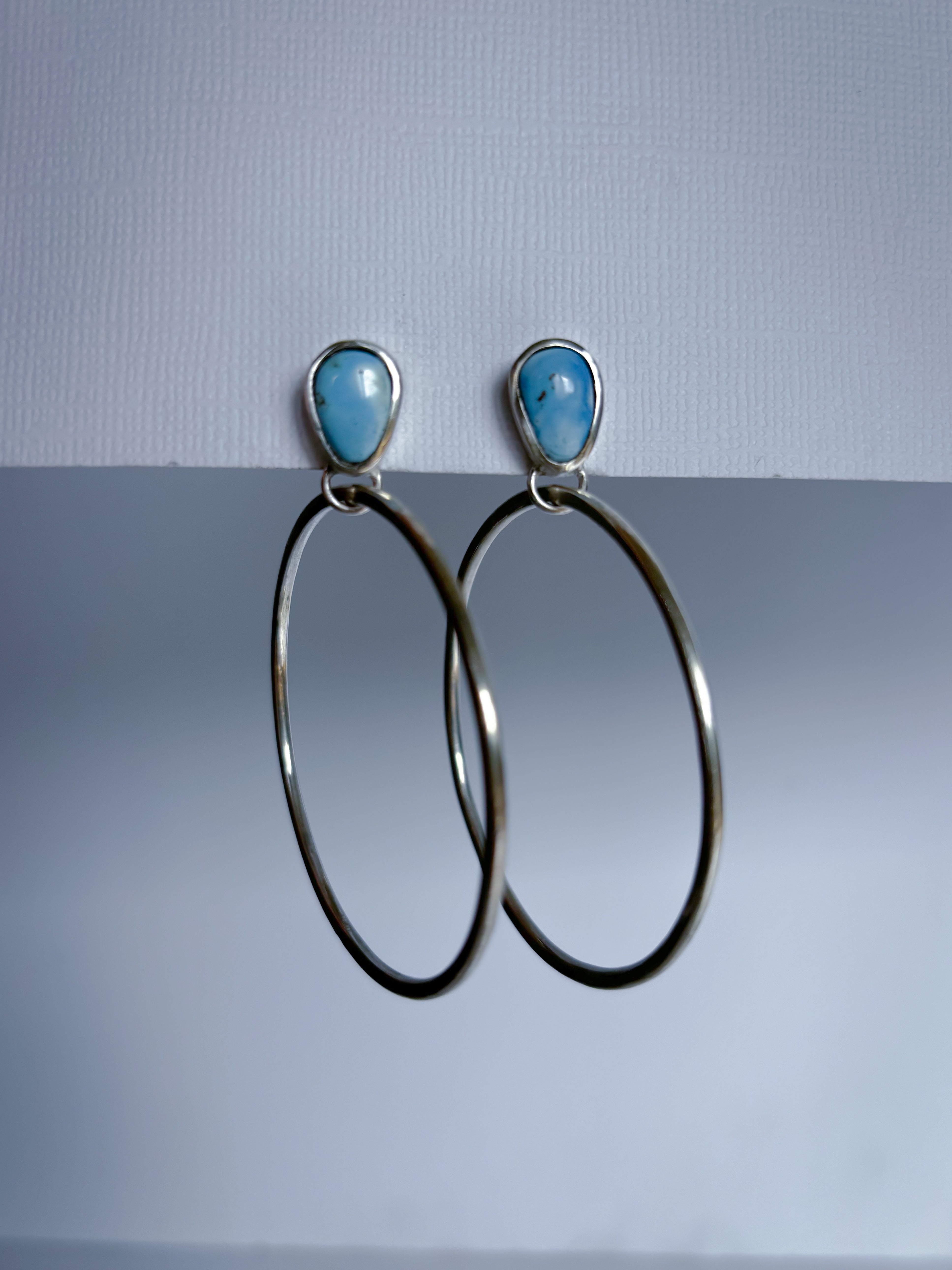 Golden Hills Turquoise Sterling Silver Hoop Earrings