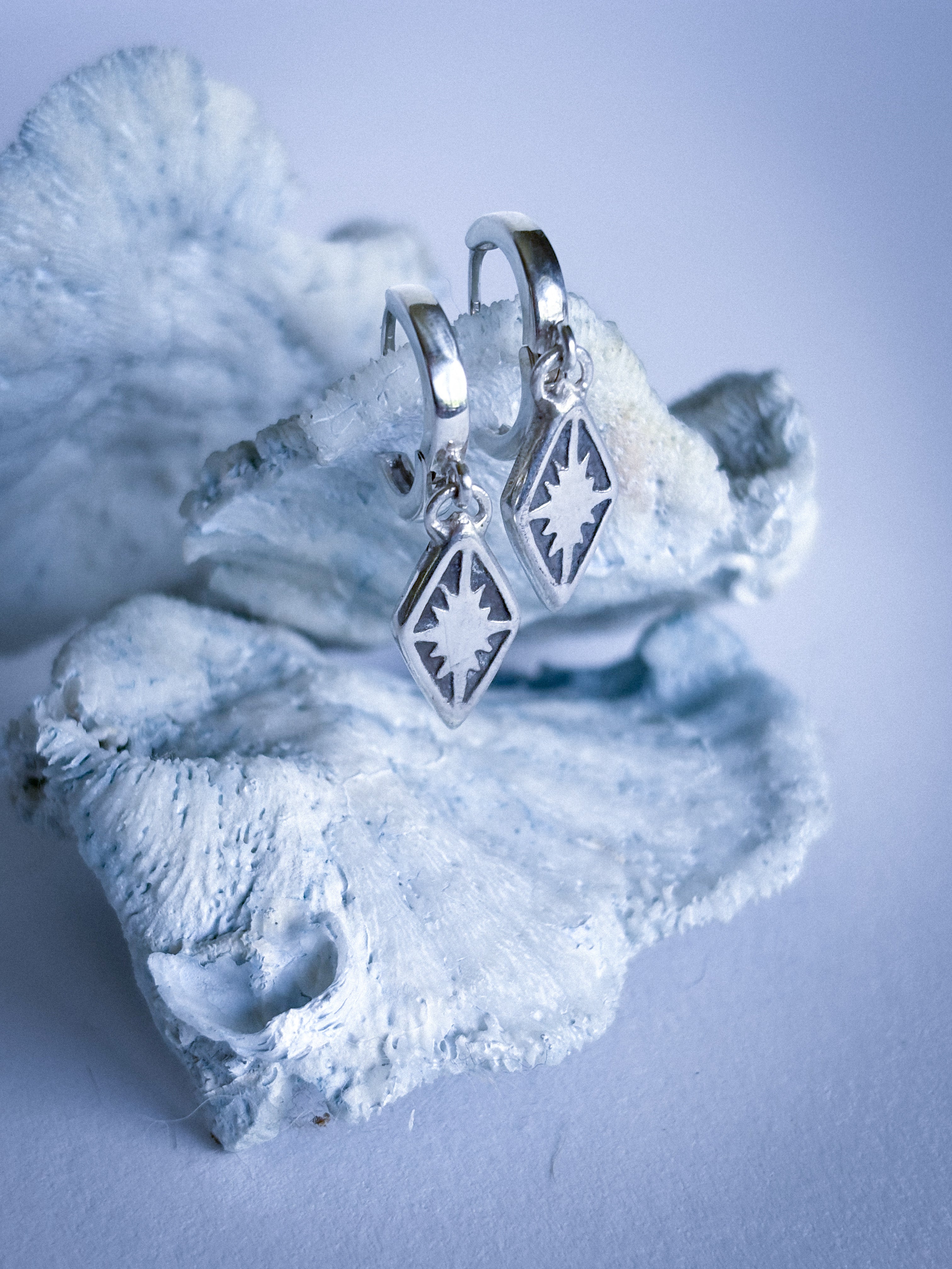 North Star Huggie Earrings | Sterling Silver