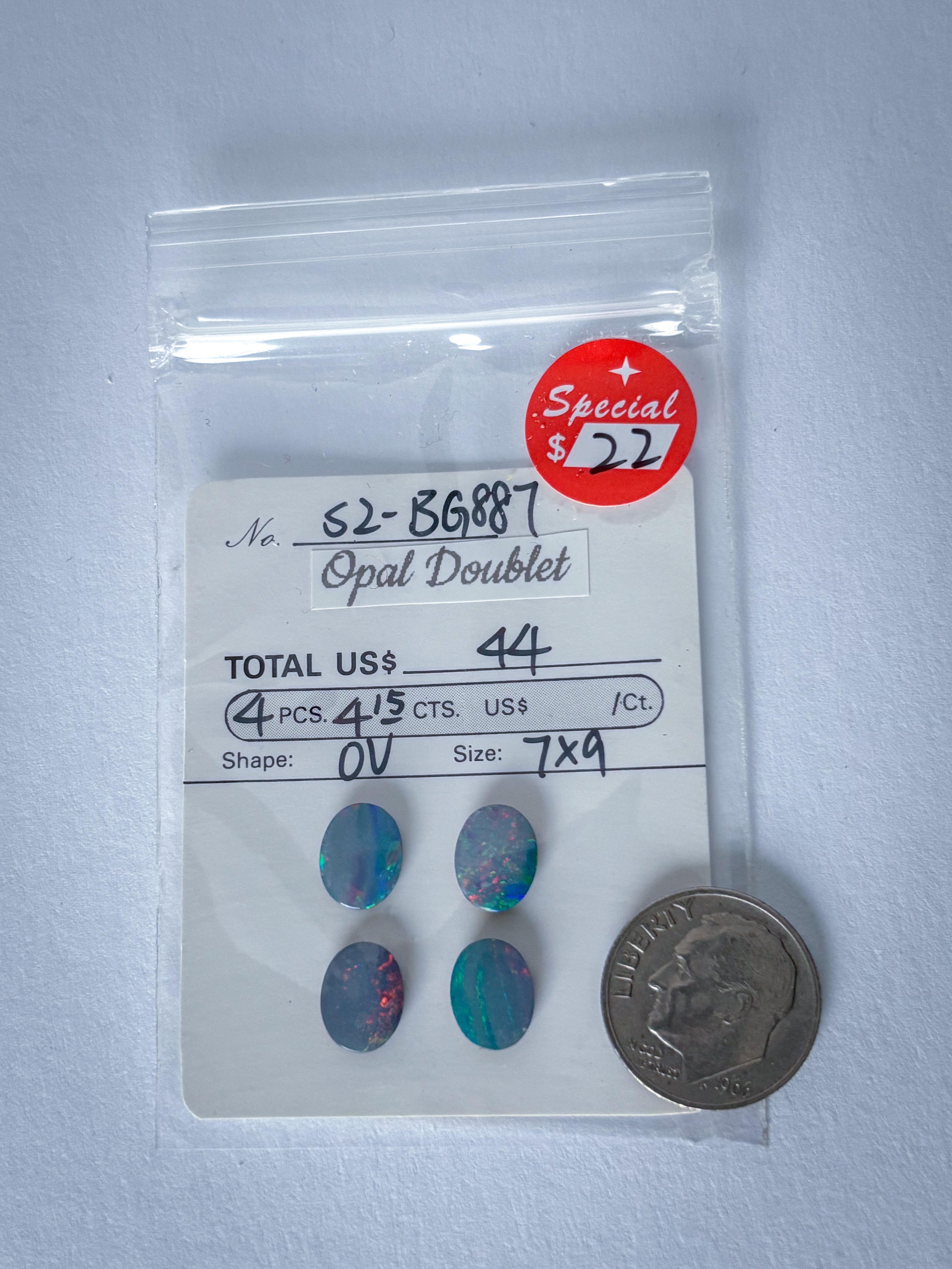 Opal Doublets 7x9mm