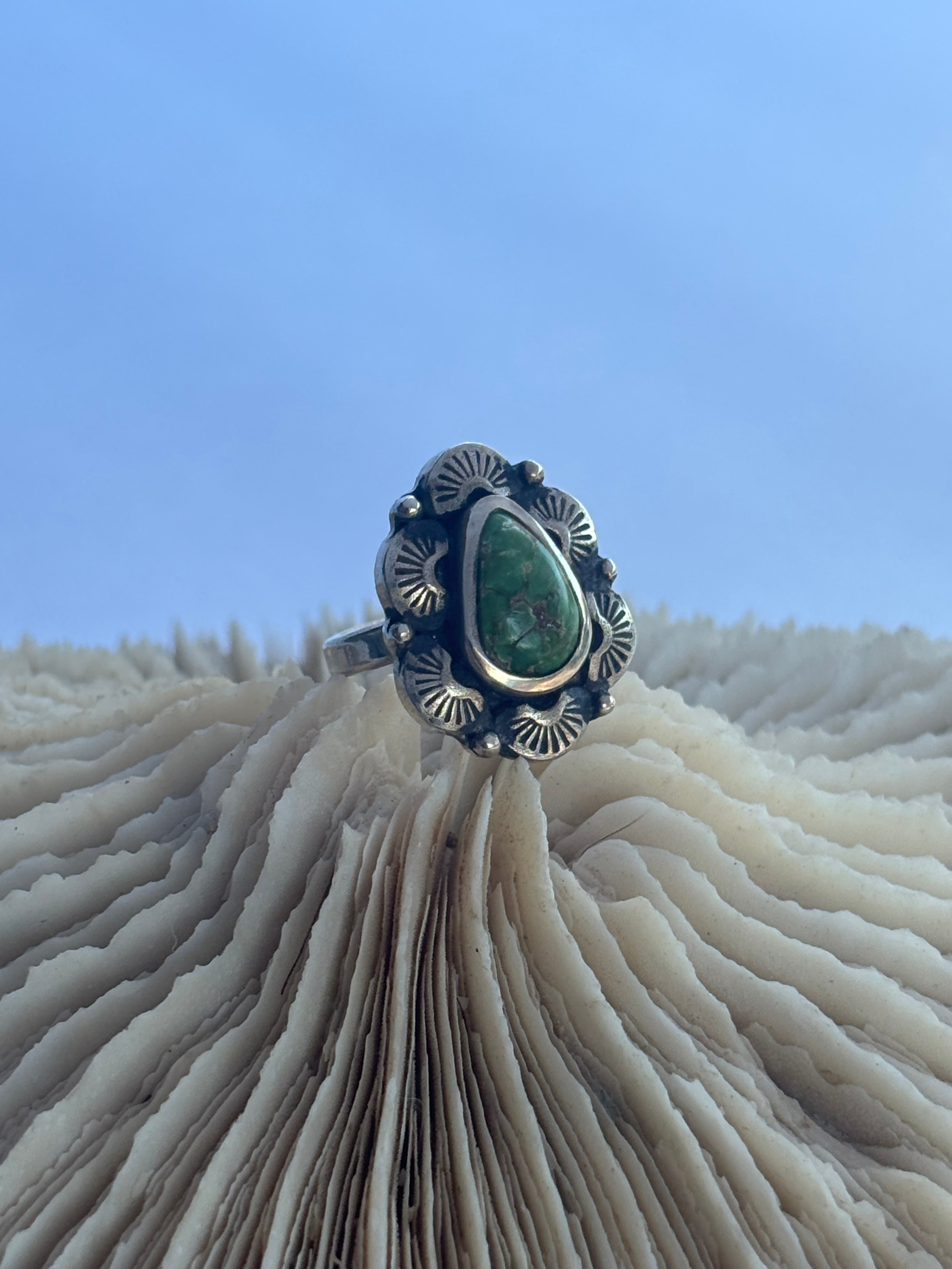 Radiant Ring | Sonoran Gold Turquoise & Sterling Silver | Size 6