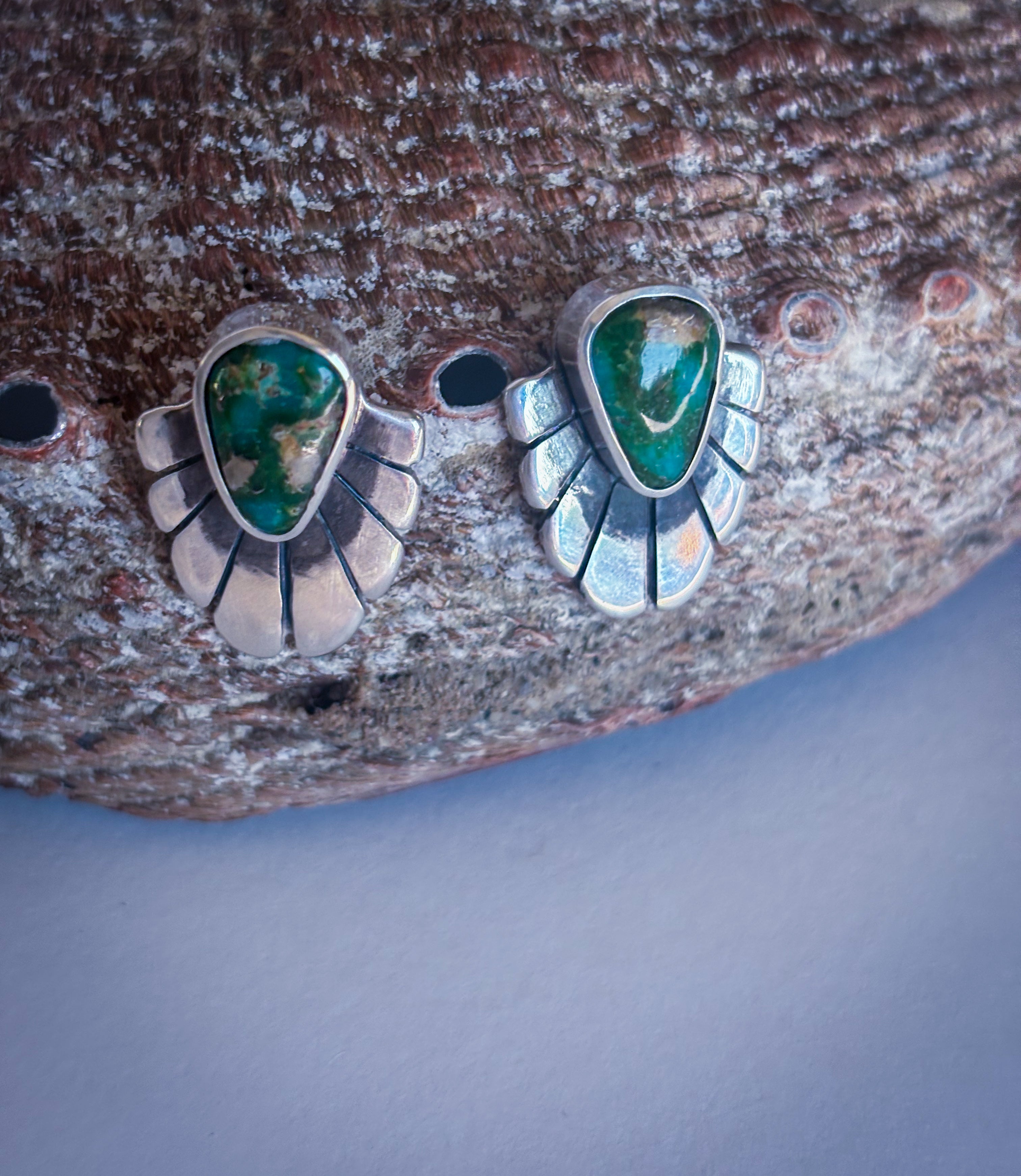 Fleur Post Earrings | Sonoran Gold Turquoise and Sterling Silver