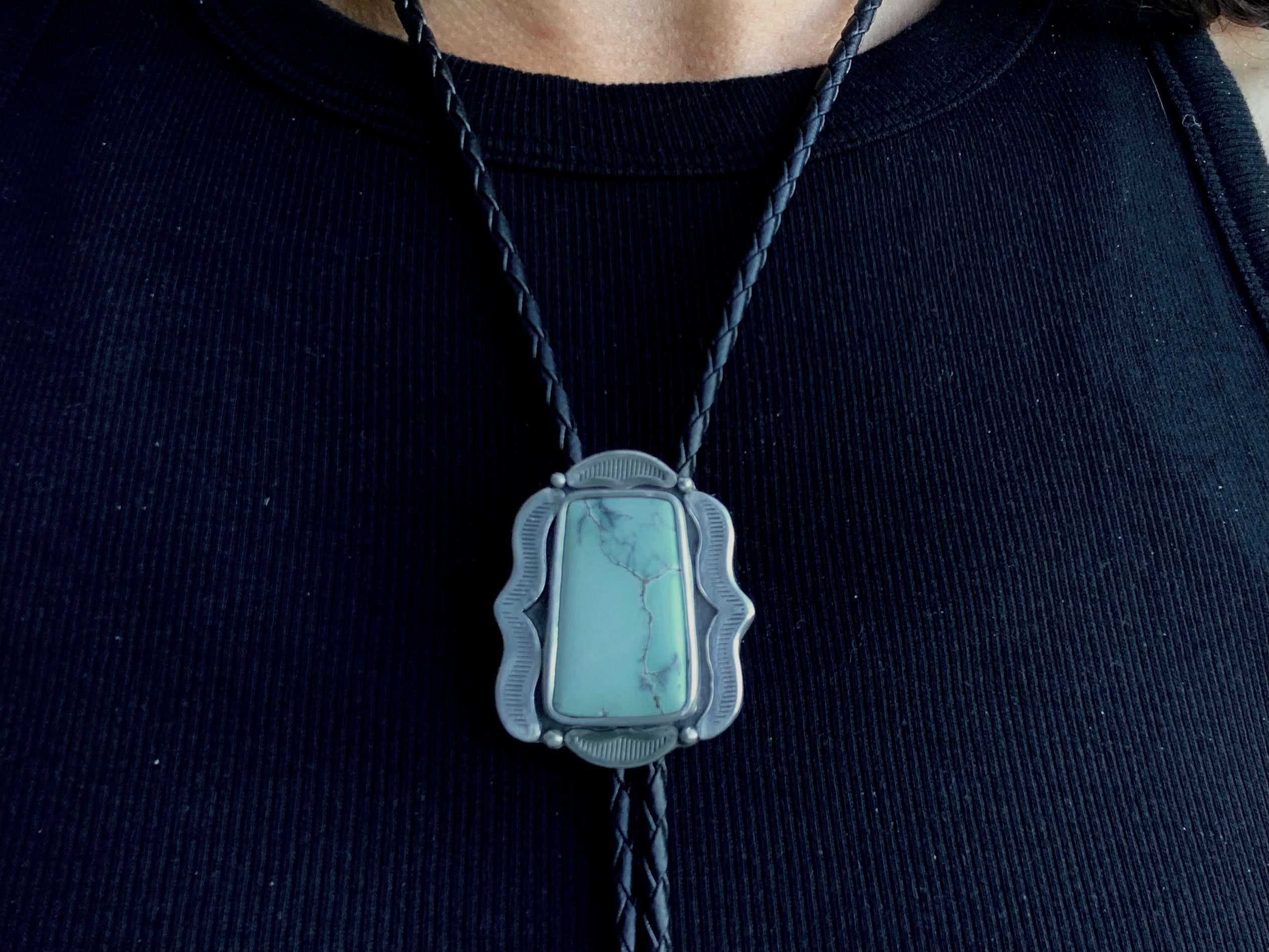 Enchanted Bolo Tie | Poseidon Variscite & Sterling Silver